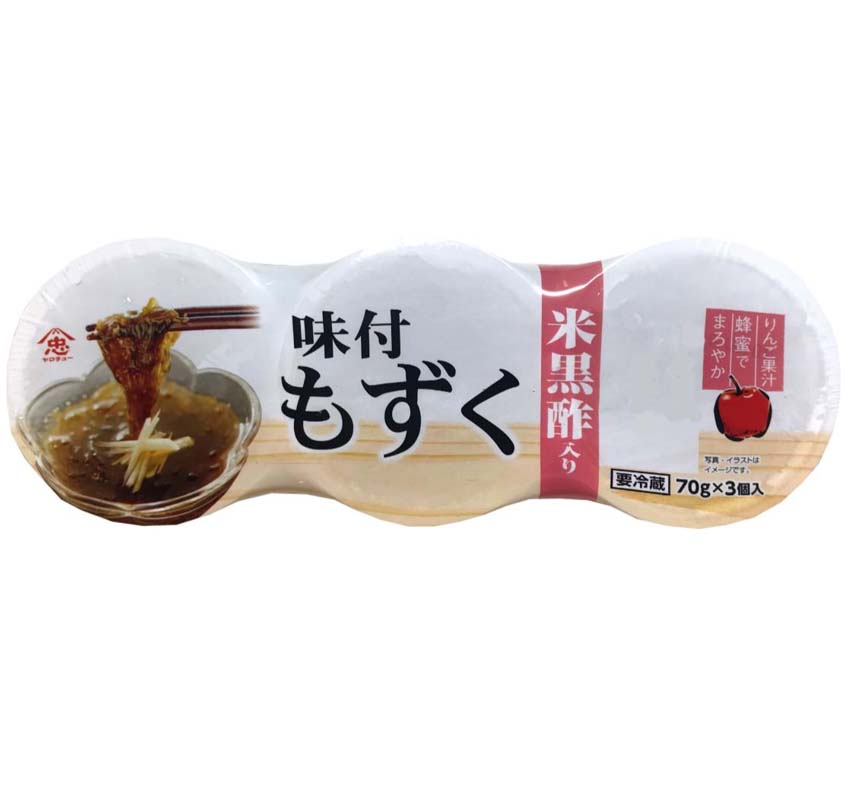 沖縄もずく米黒酢入り 70g 3連パック 山忠食品工業株式会社 もずく めかぶの山忠食品